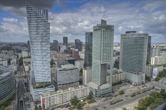 High-rise buildings on Emilii Plater, modern business district, Warsaw, Mazovian Voivodeship,