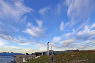 Clouds and parts of the cable car Fjellheisen, Tromsö, Troms og Finnmark, Norway, Europe