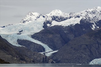 View of part of the Columbia Glacier, Prince William Sound, Autumn, Valdez, Alaska, USA, North