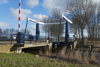 Bascule bridge, Poolsbrug, Gersloot, Gersleat, Heerenveen, Friesland, Netherlands