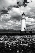 Rubha nan Gall in Black and White, Tobermory Lighthouse, Tobermory, Isle of Mull, Scotland, UK