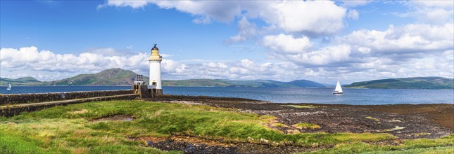 Panorama of Rubha nan Gall, Tobermory Lighthouse, Tobermory, Isle of Mull, Scotland, UK