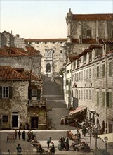 The Jesuit church and the military hospital in Ragusa, today Dubrovnik, Dalmatia, today Croatia, c.