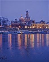 Dresden silhouette in winter