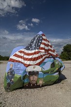 Menlo, Iowa, The Freedom Rock, painted by Ray Bubba Sorensen II to honor American military veterans