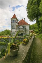 Klingenstein Castle, historical building, architecture, garden, balcony, clouds, castle in the