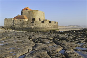 Vauban's Fort Mahon on the beach at Ambleteuse, Côte d'Opale, Opal Coast, France, Europe