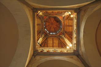 View upwards to the ceiling of the Ulrich Chapel in the UNESCO Imperial Palace, Goslar, Harz