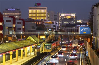 Motorway A40, Ruhrschnellweg, in Essen, route through the city centre, is affected by a possible