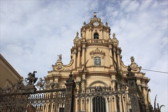 Old Town of Ragusa, the Collegiate Church of San Giorgio or Cathedral of Saint George in the late