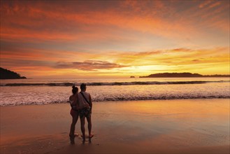 Playa Carillo at sunset, Peninsula de Nicoya, Guanacaste, Costa Rica, Central America