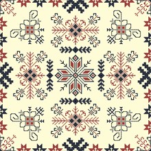 Traditional Latvian embroidery seamless pattern, vector illustration