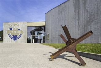 Czech hedgehog at Overlord Museum near Omaha Beach about WW2 Allied landing during D-Day,