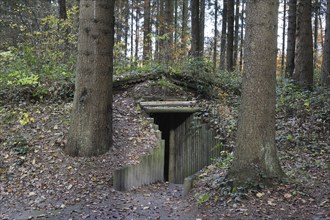 Entrance of cagna, hideout of the Belgian resistance fighters, the maquisards, at the Wolfsschlucht