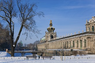 Zwinger in winter, the Dresden Zwinger, is one of the most important Baroque buildings from the