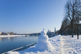 Dresden silhouette in winter