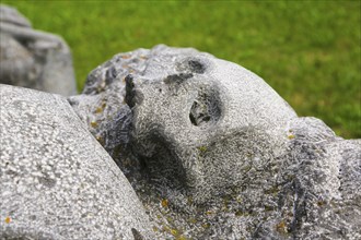 The Swedish grave, former mass grave of 300 Swedish cavalry soldiers, memorial, memorial stone,