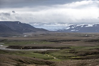 Tongue of Hofsjökull glacier, Kerlingarfjöll, Icelandic Highlands, Iceland, Europe