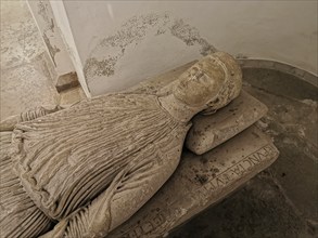 Grave of Geva, woman of the founder of the monastery, grave slab from the year 1200, St.