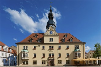 Borna market square with town hall and Golden Star