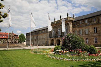 Margrave's Fountain and New Palace, Bayreuth, Upper Franconia, Franconia, Bavaria, Germany, Europe