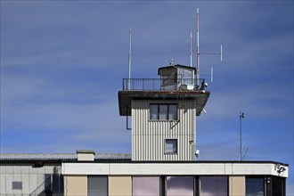 Engadin Airport control tower, Samedan, Switzerland, Europe