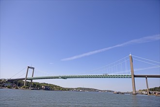 Älvsborgsbron suspension bridge over the Göta älv river, Gothenburg, Västra Götalands län province,