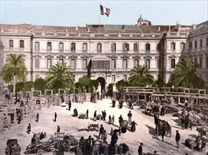 Palais de la Prefecture, Nice, France, c. 1890, Historic, digitally restored reproduction from a