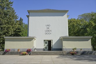 Cemetery Chapel, Friedrichsfelde Central Cemetery, Gudrunstrasse, Lichtenberg, Berlin, Germany,