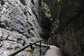 River Breitach and Breitachklamm gorge near Oberstdorf, Oberallgäu, Allgäu, Bavaria, Germany,