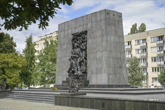 Monument to the Heroes of the Ghetto, Ludwika Zamenhofa, Warsaw, Mazovian Voivodeship, Poland,