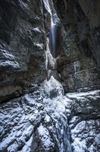 Winter, ice, icy waterfall in the Breitachklamm, near Oberstdorf, Oberallgäu, Allgäu, Bavaria,