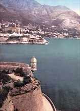 Monte Carlo, seen from the Fort Antoine, Monaco, c. 1890, Historic, digitally restored reproduction