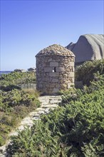 17th century customs officer's shelter along Côte de granit rose, Pink Granite Coast at