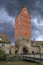 Wörnitztor, completed around 1235, part of the medieval town wall, Dinkelsbühl, Bavaria, Germany,