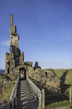 Castle Sinclair Girnigoe near Wick, Noss Head, Caithness, Scotland, UK