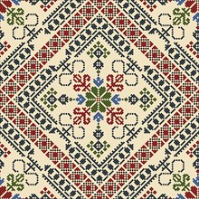 Traditional Latvian embroidery seamless pattern, vector illustration