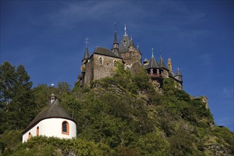 Reichsburg Castle and St. Rochus Plague Chapel, Cochem, Rhineland-Palatinate, Germany, Europe