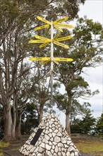 Cardinal points, Kaiteriteri, New Zealand, Oceania