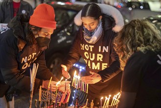 Detroit, Michigan USA, 7 December 2023, On the first night of Hanukkah, Jews for Ceasefire gathered