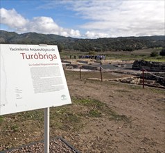 Excavated Roman town of Turobrigo at Aroche, Sierra de Aracena, Huelva province, Spain, Europe