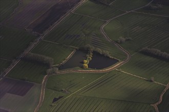 Aerial view of fields, taken near Stade, 25/03/2024