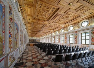 Spanish Hall, High Castle, the Renaissance Castle Ambras, interior view, Innsbruck, Tyrol, Austria,