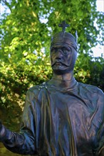 Emperor Henry IV, monument at the monastery ruins, Hersfeld Monastery, Luther site, Bad Hersfeld,