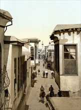 Die Hauptstraß, Damascus, Heiliges Land, Syrien, ca. 1890, Historic, digitally restored