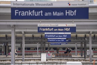 Frankfurt am Main main station, tracks, platforms, trains, Hesse, Germany, Europe