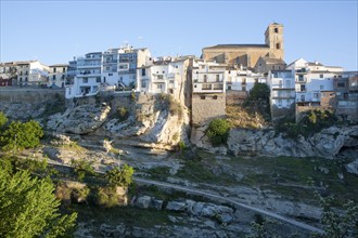 River Tajo limestone gorge cliffs, Alhama de Granada, Spain, Europe