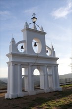 Bell gable tower structure, Peña de Arias Montano, Alájar, Sierra de Aracena, Huelva province,