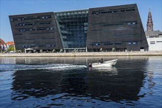 The Danish Royal Library, new building, the so-called Black Diamond, at the harbour, Copenhagen,