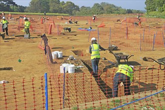 Archeological excavations during summer 2017 at Bawdsey, Suffolk, England, UK